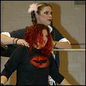 Sonya Blackhawk and her tag team partner...the gender-bending Whipme Spearz.