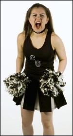 A nice, perky, bubbly cheerleader? This picture may make you think twice about that!