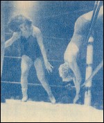Ida gives Millie a little extra help over the ropes. Ida gives Millie a little extra help over the ropes.