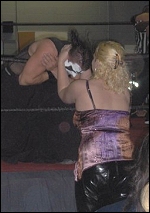 Stephanie doesn't hesitate to get involved in her man's matches. Stephanie doesn't hesitate to get involved in her man's matches.