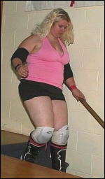 Johnson makes her way to the ring.